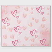 süße rosa Herzen Geschenkpapier (Flach)
