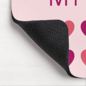 Süße rosa Herzen Initialen Monogramm Mousepad (Ecke)