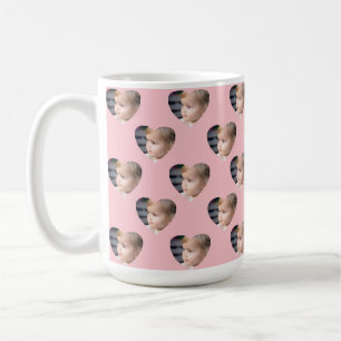 Süße rosa Herzen Kinderfoto individuelle Gesichtsa Kaffeetasse