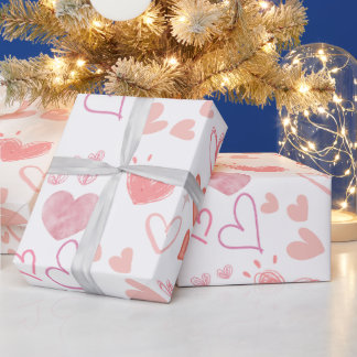 Süße rosa Herzen Muster Geschenkverpackungspapier Geschenkpapier