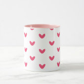 Süße rosa Herzen Muster moderne Kaffeetasse (Zentrum)