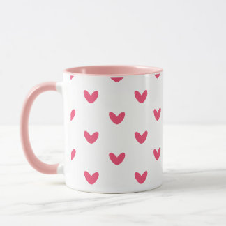Süße rosa Herzen Muster moderne Kaffeetasse