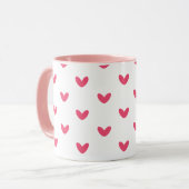 Süße rosa Herzen Muster moderne Kaffeetasse (Vorderseite Links)