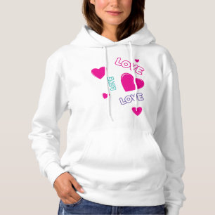 Süße rosa Herzen und Liebe - romantisches Design Hoodie