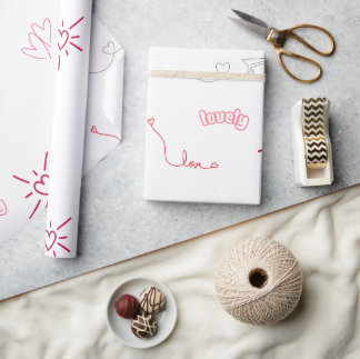 Süße rosa Herzen und Liebes-Kritzeleien Nahtloses  Geschenkpapier