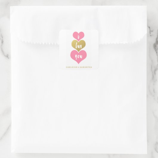 süße rosa Herzen | Valentines Stickers (Tasche)