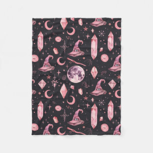 Süße rosa Hexe Fleecedecke