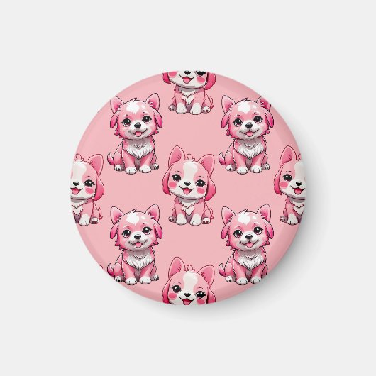 Süße rosa Hunde Magnet (Vorne)