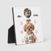 Süße rosa Hundemutter-Foto-Name Fotoplatte (Vorderseite)