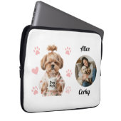 Süße rosa Hundemutter-Foto-Name Laptopschutzhülle (Vorne Rechts)