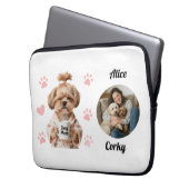 Süße rosa Hundemutter-Foto-Name Laptopschutzhülle (Vorderseite Links)