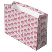 Süße rosa Igel-Geschenktasche Große Geschenktüte (Rückseite Schrägansicht)