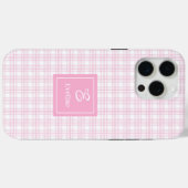 Süße rosa karierte iPhone-Hülle – Minimalistisches Case-Mate iPhone Hülle (Rückseite (Horizontal))