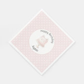 Süße rosa Kätzchen-Torte zum Geburtstag Serviette (Ecke)