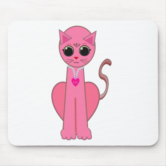Süße rosa Katze Mousepad (Vorne)