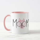 Süße rosa Katze Mutter Muttertag Personalisiert Tasse (Links)