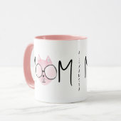 Süße rosa Katze Mutter Muttertag Personalisiert Tasse (Vorderseite Links)