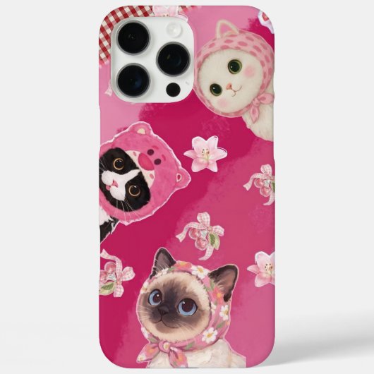 Süße rosa Katzen-Handyhülle Kawaii Kätzchen Ästhet Case-Mate iPhone Hülle (Rückseite)