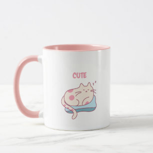 Süße rosa Katzen-Kaffeetasse Tasse