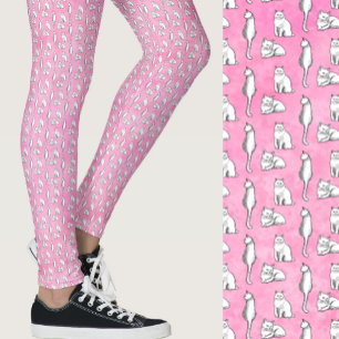 Süße rosa Katzen verspieltes Muster Leggings