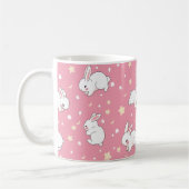 Süße rosa Kawaii-Hasen-Doodle Kaffeetasse (Links)
