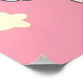 Süße rosa Kawaii-Hasen-Doodle Poster (Ecke)