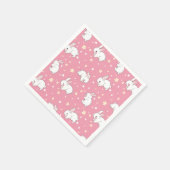 Süße rosa Kawaii-Hasen-Doodle Serviette (Ecke)