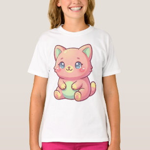 Süße rosa Kawaii-Kätzchen-Cliparts - Pastell-Kitty T-Shirt