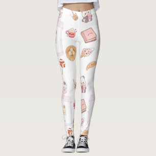 Süße rosa Kawaii Süßigkeiten Dessert Design Leggings