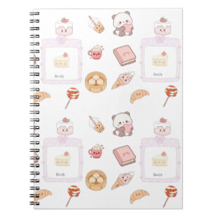 Süße rosa Kawaii Süßigkeiten Dessert Design Notizblock