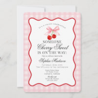 Süße rosa Kirsche Coquette Schleife Gingham Baby S
