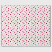 Süße rosa Kirsche Retro-Frucht Geschenkpapier (Flach)