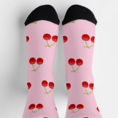 Süße rosa Kirschenmuster-Socken Socken (Oben)