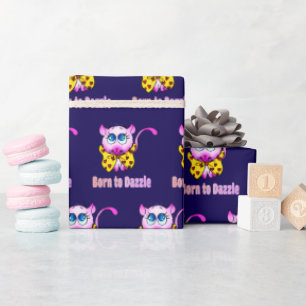 Süße rosa Kitty - Geboren, um Kunst zu blenden Geschenkpapier