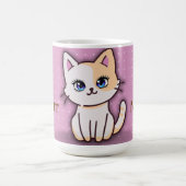 Süße rosa Kitty-Katze personalisierter Name Kaffeetasse (Mittel)