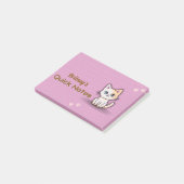Süße rosa Kitty-Katze personalisierter Name Post-it Klebezettel (angewinkelt)