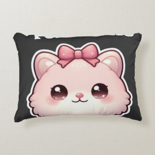 Süße Rosa-Kitty-Schleifen-Gestaltung Prinzessin Dekokissen