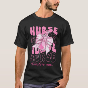 Süße rosa Koketten-Schleife Mädchen Kinderkrankens T-Shirt