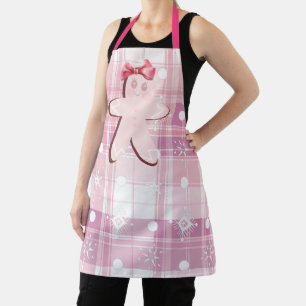 Süße rosa Lebkuchen-Mädchen Weihnachten Schürze