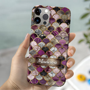 Süße rosa lila goldene Meerjungfrau Schuppen Case-Mate iPhone Hülle