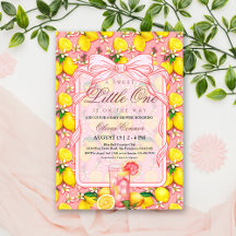 Süße rosa Limonade Citrus-Baby-Shower-Einladung