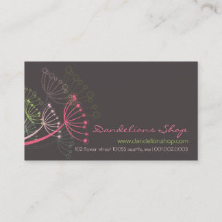 Süße rosa Löwenzahn-Blumenmoderner eleganter Chic Visitenkarte