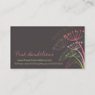 Süße rosa Löwenzahn-Blumenmoderner eleganter Chic Visitenkarte
