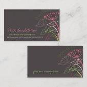 Süße rosa Löwenzahn-Blumenmoderner eleganter Chic Visitenkarte (Vorne/Hinten)