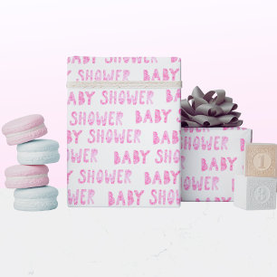 Süße rosa Mädchen-Baby-Party-Typografie Geschenkpapier