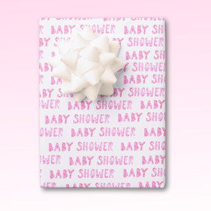 Süße rosa Mädchen-Baby-Party-Typografie Geschenkpapier Set