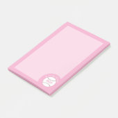 Süße rosa Mädchen-Baseball-Notizen Post-it Klebezettel (angewinkelt)