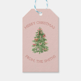 Süße rosa Mädchen-Weihnachtsbaum-Geschenk-Aufklebe Geschenkanhänger