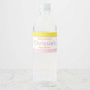 Süße rosa Mädchenküken-Baby-Party Wasserflaschenetikett