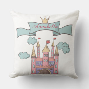 Süße rosa Märchenprinzessin Schloss benutzerdefini Kissen